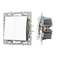 Изображение Механизм выключателя двухклавишный проходной SWT-MKP2-PL-WH (250V, 16A) (Arlight, -)