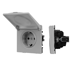Изображение Розетка с заземлением и крышкой Arlight NOBE, никель soft-touch 059441(1)